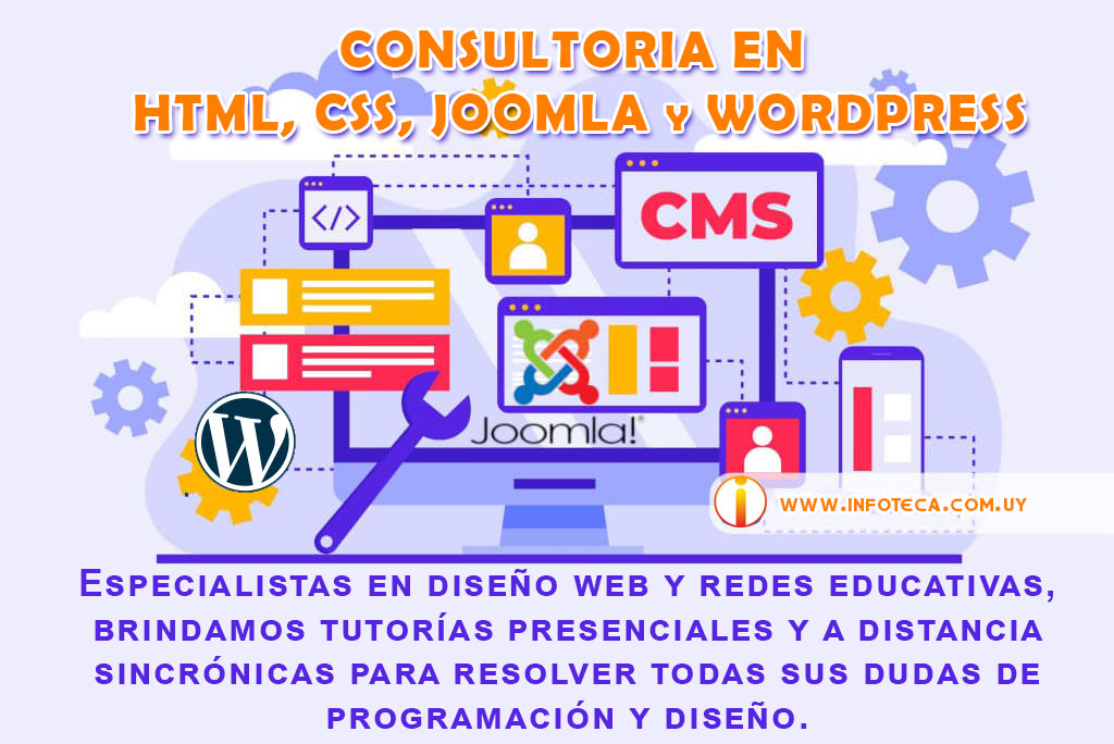 Consultorías y clases particulares en HTML y CSS, JOOMLA y WORDPRESS